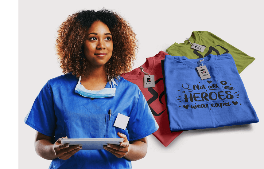 Custom healthcare scrubs are available at Primo